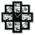 Foto-Uhr schwarz 4x 10x15 + 4x 10x10cm